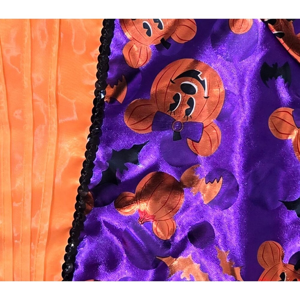 Disney Minnie Mouse Purple & Orange Witch Halloween Dress -- Size 9/10 Large - Picture 7 of 11